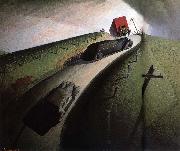 Grant Wood Death on the Ridge oil on canvas